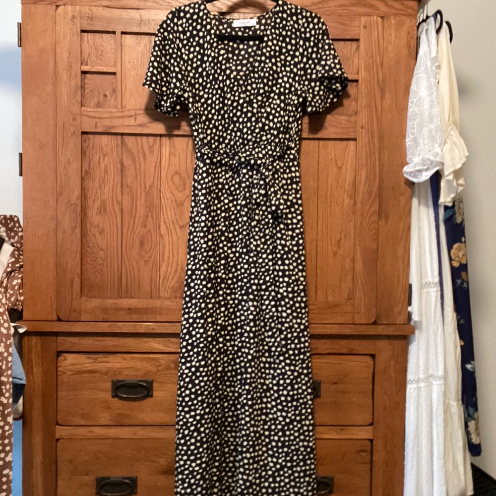 Spotted maxi dress size medium